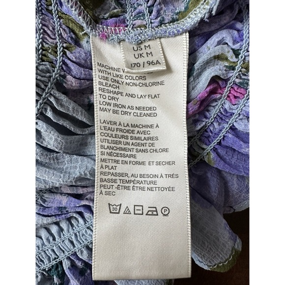 Free People Blue and Purple Floral Blouse - Picture 7 of 8